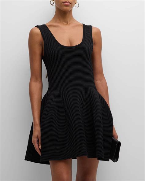 SIMKHAI Larina Scoop-Neck Sleeveless Fit & Flare Mini Dress | Neiman Marcus