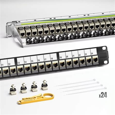 Ampcom Cat7 Keystone Patch Panel 24 Port 1u With 10g | Desertcart INDIA