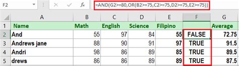 Image result for And/Or Formula Excel