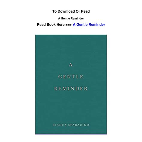 EPUB download A Gentle Reminder By Bianca Sparacino.pdf | DocDroid