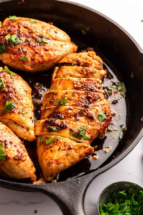 Cast Iron Skillet Chicken Breast with Garlic Herb Butter - Rich And Delish