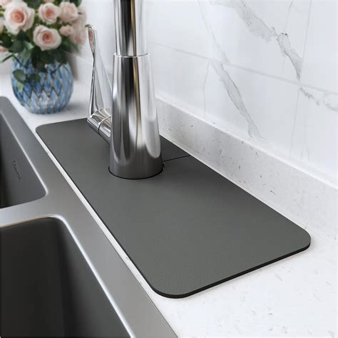 Splash Guard for Sink Faucet-1 PC Super Absorbent Fast Drying Mat Sink ...