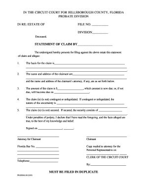 Hillsborough County Probate Court - Fill and Sign Printable Template Online