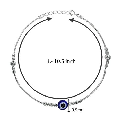 Taraash 925 Silver Evil Eye Single Payal For Women