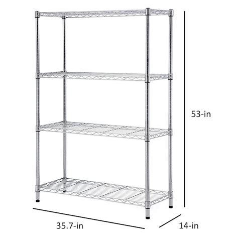 Style Selections Steel 4-Tier Utility Shelving Unit (35.7-in W x 14-in ...