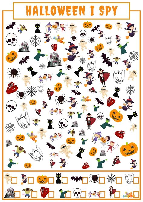 I Spy Halloween Activity for Kindergarten and English Language Learners ...