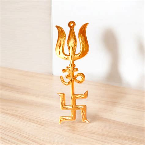 Gold Plated Trishakti Wall Hanging | Divine Symbols | Timeshopee