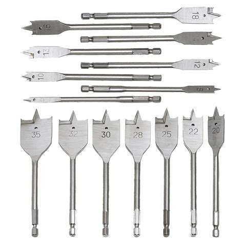 HritHcoxi Woodworking Carbon Steel Spade Drill Bit, Hex Paddle Flat ...