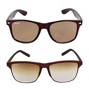 CREATURE Brown Matt & Glossy Finish Unisex Sunglasses Combo with UV ...