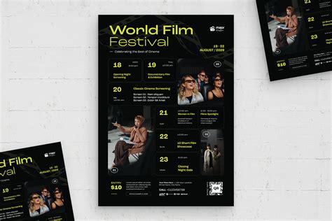 Film Festival Event Schedule Flyer Template [AI, EPS]
