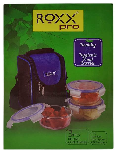 Buy Roxx Pro Glass Monte Carlo Tiffin Container with Lid, Set of 3 ...