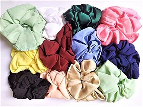 Fabric Rayon Elastic Scrunchies Hair Band For Women & Girls (Plane ...