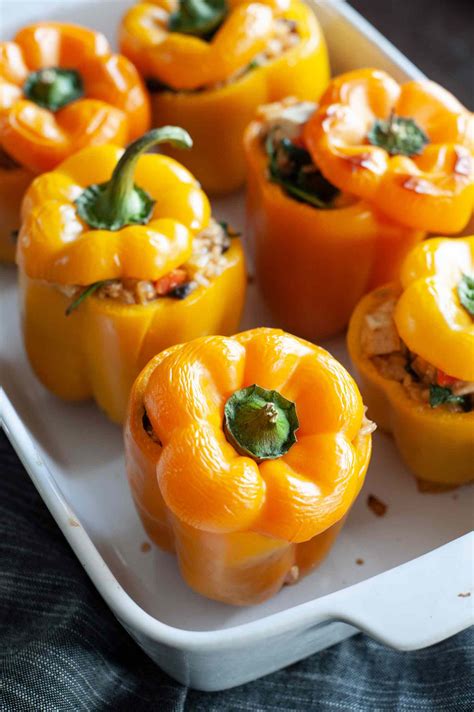 Orange Stuffed Peppers Vegan Stuffed Peppers