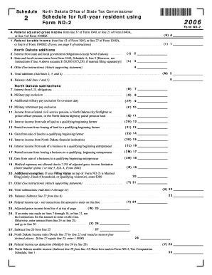 Fillable Online Form ND-2 - & Schedule 2 - Optional Individual Income ...