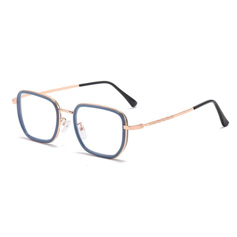 Womens Mens Blue Light Blocking Reading Glasses Metal Rectangle Readers ...