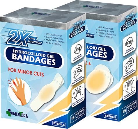 Amazon.com: Medtecs Hydrocolloid Gel Bandages 30 ct, Long-Lasting for First Aid, Waterproof ...