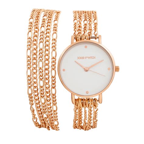 Shop Online Zelda Rose Gold Watch With White Dial And Metallic Chain ...
