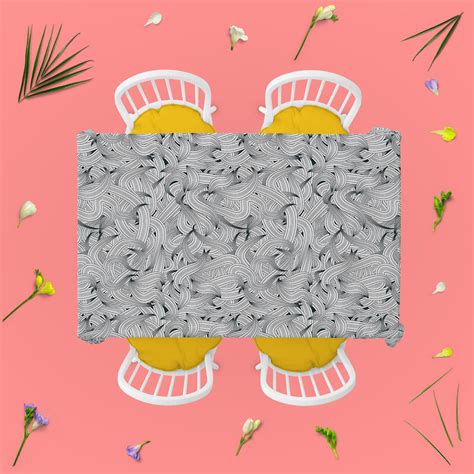 Hand-Drawn Waves D1 Table Cloth Cover – ArtzFolio.com