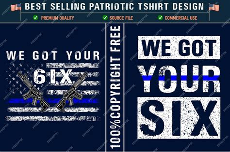 Premium Vector | We got your six usa thin blue line police flag best t ...
