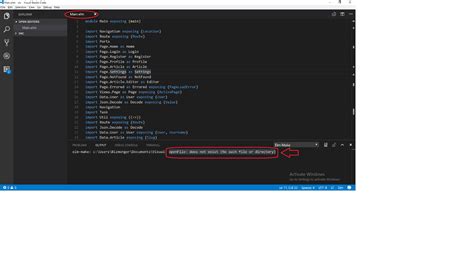 Image result for No Such File or Directory Error in Visual Studio Code