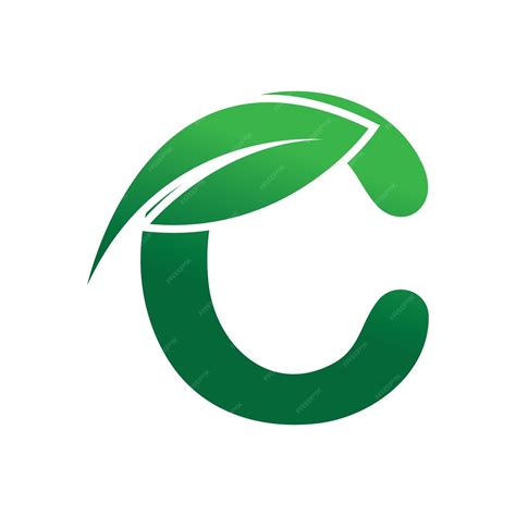 Premium Vector | Green eco letters c logo with leaves symbol alphabet botanical natural letter c ...