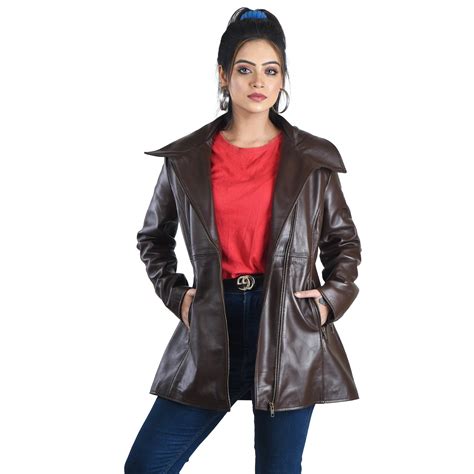 WOMENS LEATHER JACKET 41014 (BROWN) – SREELEATHERS