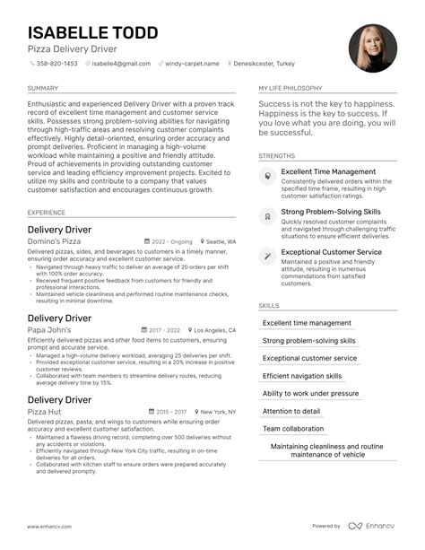 3 Successful Pizza Delivery Driver Resume Examples And Writing Tips for 2024