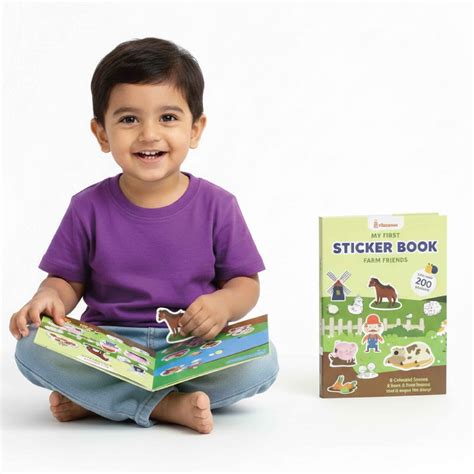 Farm Sticker Book For 3+ Year Kids | Shumee