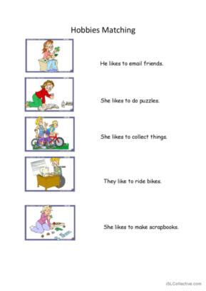 English Sing Sing Hobbies Worksheet 的图像结果
