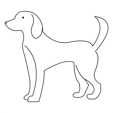 Dog pet animal outline vector illustration and continuous single line ...