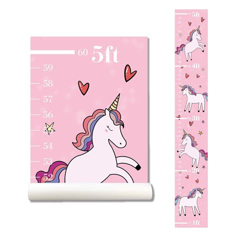 Buy Unicorn Wall Sticker Growth Chart for Kids, Height Chart for Boys ...