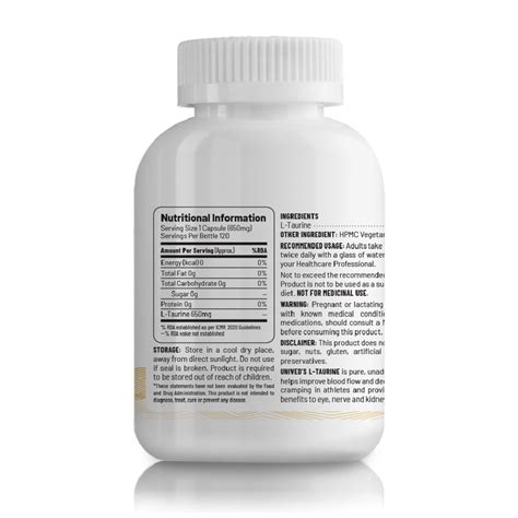 Unived L-Taurine – Supports Energy, Hydration, and Muscle Function
