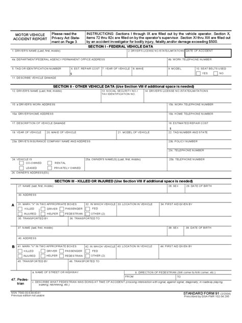 Image result for Auto Accident Report Form Template