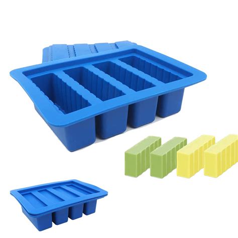 CTYES Butter Silicone Tray Mold with Lid, 4 Cavities Rectangle ...