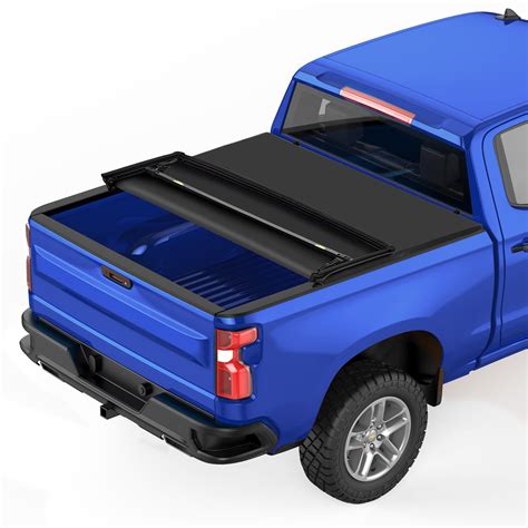 Soft Tri-Fold Truck Bed Cover,Tonneau Cover Compatible with Chevy Silverado 2019-2023, Gmc ...