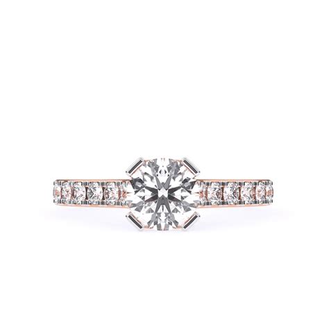 Laxurious Round Solitaire With Side Accent Diamond Ring