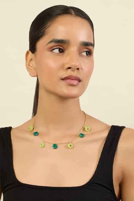 Buy ISHARYA Enchanted Garden Charm Contemporary Necklace Online | Aza ...