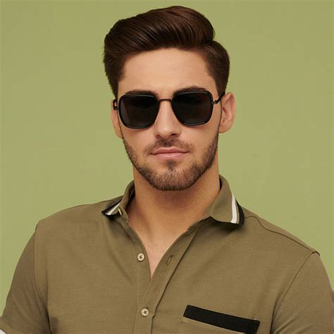 Black Full Rim Rectangle Square Vincent Chase The Metal Edit VC S13836 ...