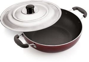 iVBOX Eco-SS Induction Bottom Non-Stick Kadhai 24 cm diameter with Lid ...