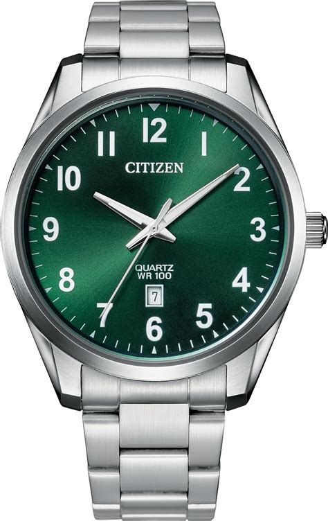 Buy Citizen Analog Stainless Steel Green Dial Silver Band Men's Watch ...