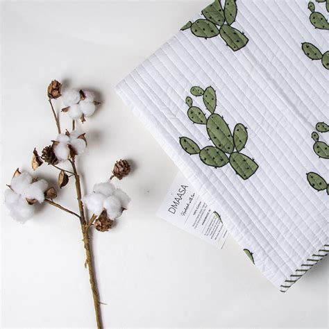 Cactus Design Green Soft Modern Baby Blankets – DMAASA