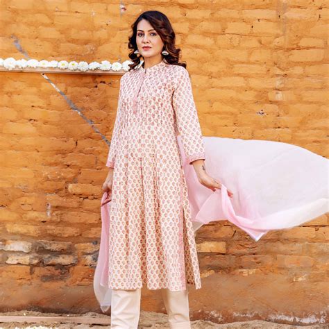 Gazal Block Printed Straight Cotton Kurta – MISSPRINT