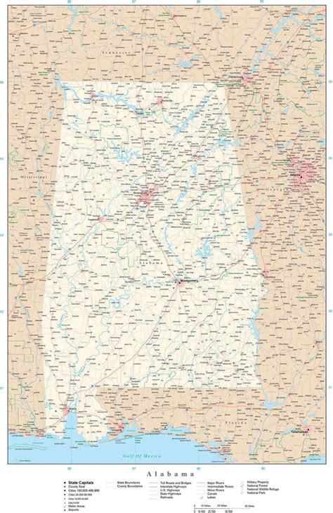 Map Of Alabama Roads And Highways