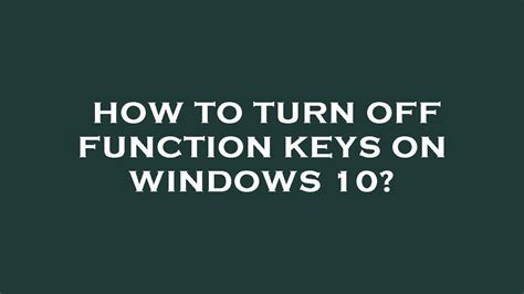 How to Turn Off Function Key 的图像结果