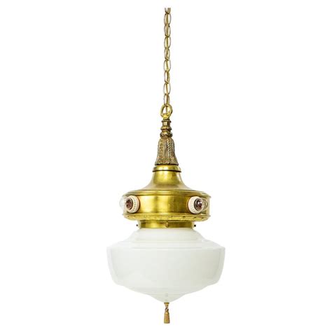 Early 20th Century Scalloped Milk Glass Pendant Lights at 1stDibs ...