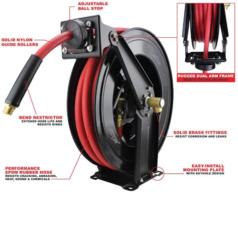 Pro Series Hose Reel & Leader Hose Bundle: 1/2" x 50 ft. Auto-Retracta