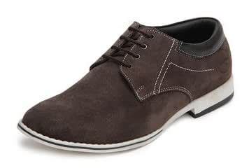 San Frissco Men's Brown Suede Leather Lace-Up Loafer 11 UK : Amazon.in ...