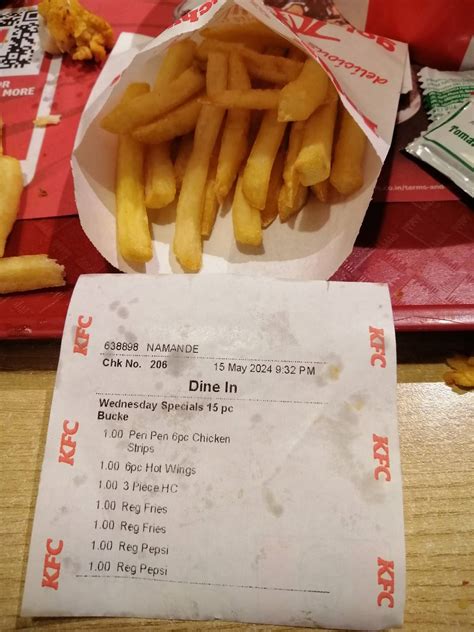 Menu at KFC, Dehradun, Khasra No 1281/1291