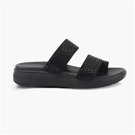 Medifeet Stylish Leather Slippers (Women) (Dual Strap for Better Fit)