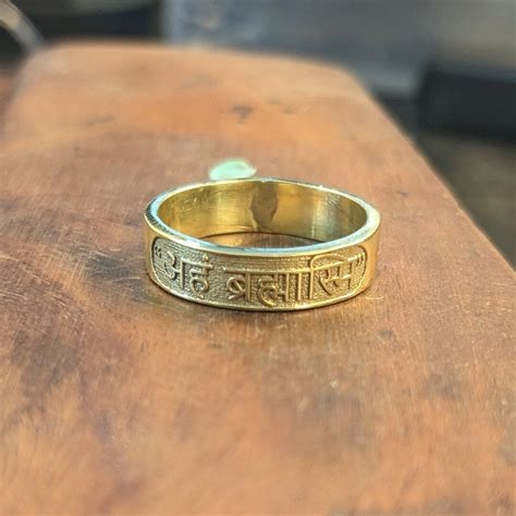 Buy Sanskrit Mantra ahm Brahmashmi Sterling Silver Ring, Simple Band ...